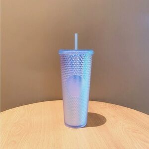 Starbucks China Gradual Ice Blue Studded 24oz Plastic Tumbler Straw Cup
